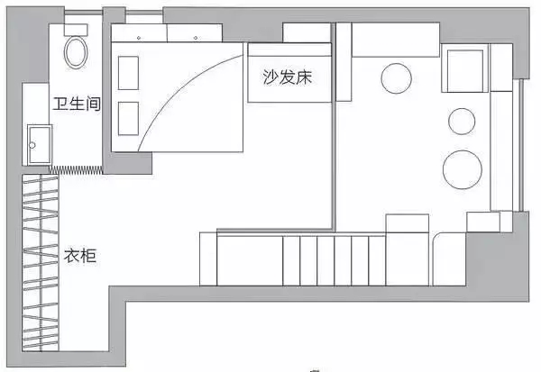 旧房改造后第二层室内平面图